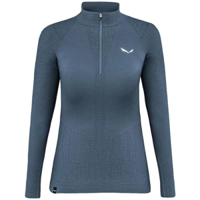 Abbildung von Salewa Damen Blusen und T Shirts W Zebru Responsive 1/2 Zip Tee, Dark Denim, 46/40, 00 0000027968