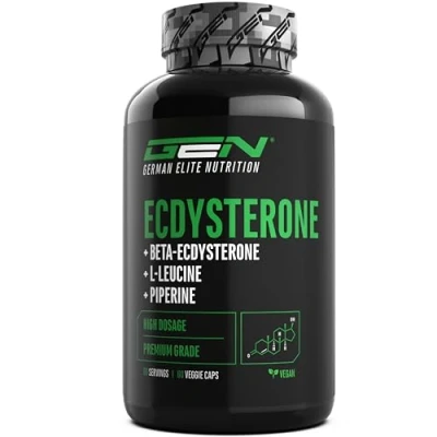 Abbildung von Ecdysteron Komplex Hochdosiert mit 760 mg je Kapsel Premium: 90% Beta + L Leucin Piperin 60 Kapseln Vegan