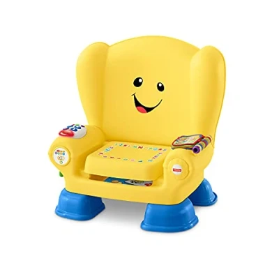 Abbildung von Fisher Price Laugh &amp; Learn Smart Stages Stuhl interaktives musikalisches Spielzeug für Kleinkinder, Version: Italienisch, Gelber HBB71