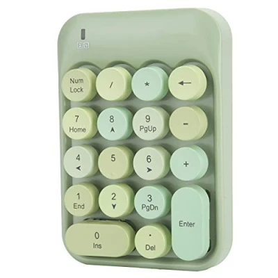 Abbildung von Zunate Drahtlose Zehnertastatur, Digital Numpad 18 Tasten Ergonomische Ziffernblock Tastatur mit 2,4 G USB Empfänger und Schokoladentastatur für Laptop/PC/Desktop (Fantasie