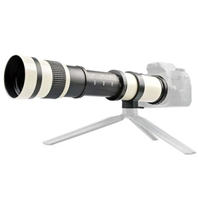 Abbildung von BigKing Objektiv Tele, brandneues weißes 420 800 mm Blende F/8.3 16 Volles manuelles Fokussieren Teleskop Zoom Teleobjektiv für Canon EF Mount Kamera