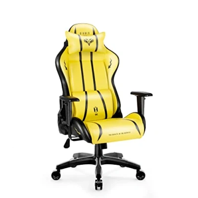 Abbildung von Diablo X One 2.0 Gaming Stuhl Bürostuhl Schreibtischstuhl Verstellbare Armlehnen Ergonomisches Design Nacken/ Lendenkissen Electric Yellow Normal (L)