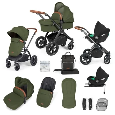 Abbildung von Ickle Bubba Stomp Luxe All in One Reisesystem mit Isofix Basis (Cirrus) (Schwarz/Woodland/Tan)
