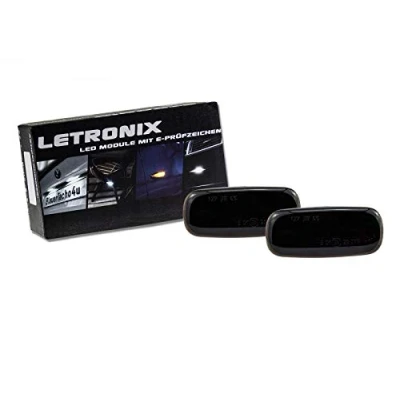 Abbildung von LETRONIX LED Seitenblinker Blinker Module Smoke Schwarz geeignet für A2 8Z / A3 8L Facelift A4 B5 A6 C5 A8 D2 Facelift/TT 8N mit E Prüfzeichen