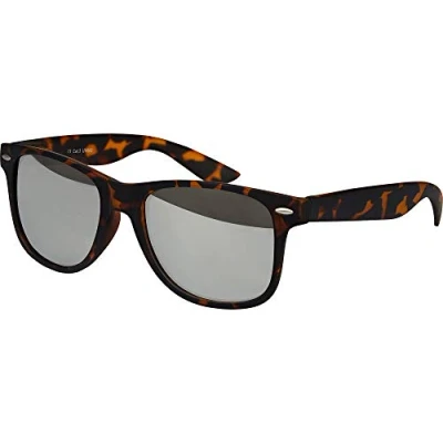 Abbildung von Balinco Sonnenbrille UV400 CAT 3 CE Rubber mit Federscharnier für Damen &amp; Herren (leo silber verspiegelt)