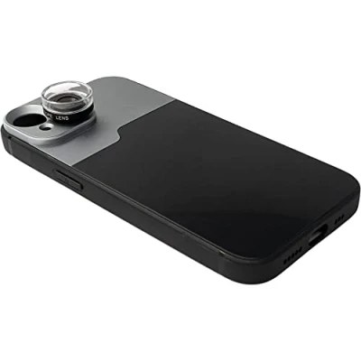 Abbildung von SYSTEM S Makro Linse 30x Mikroskop Filter mit Hülle in Schwarz für iPhone 14