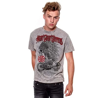 Abbildung von WEST COAST CHOPPERS Herren T Shirt Chief Dark/Grey, Größe:L, Farbe:Dark/Grey