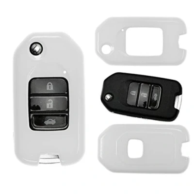 Abbildung von Klapp Schlüssel Hülle Hartschale Cover Weiß für Honda Civic Jazz CR V HR NSX