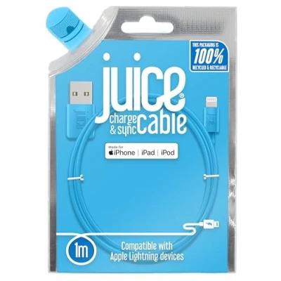 Abbildung von Juice Apple Lightning Kabel, 1 m, USB auf Lightning, iPhone Ladekabel, MFi zertifiziertes langes, langlebiges iPad Ladekabel &amp; Kabel (Aqua)