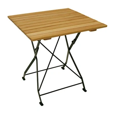 Abbildung von DEGAMO Klapptisch Gartentisch Bad Tölz 70x70cm, Gestell Stahl grün + Robinienholz, klappbar, Outdoor