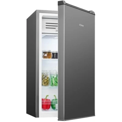 Abbildung von Bomann® Kühlschrank mit Frostfach 83L Gefrierfach leise 2 Ablagen klein Türanschlag wechselbar 0C 8C kleiner KS 7257 inox