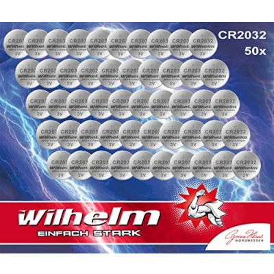Abbildung von 50 x Knopfzelle CR2032 Wilhelm Batterie Lithium 3V CR 2032 Industrieware