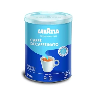 Abbildung von Lavazza, Caffè Decaffeinato, Gemahlener Kaffee, für Mokka Kannen, Koffeinfreier Espresso, mit Aromanoten von Trockenfrüchten, Arabica &amp; Robusta, Intensität 3/10, Mittlere Röstung, 250 g