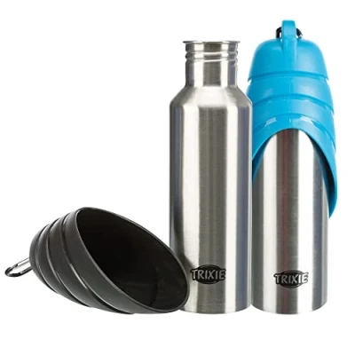 Abbildung von Trixie Flaske med skål, 750 ml, ass. farver (sort/blå)