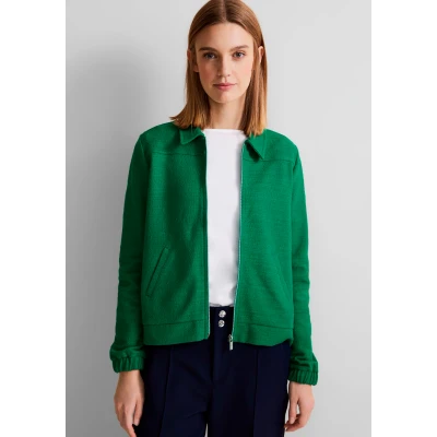 Abbildung von Street One Struktur Shirtjacke Leichte Jacke, Damen, Größe: 40, Grün