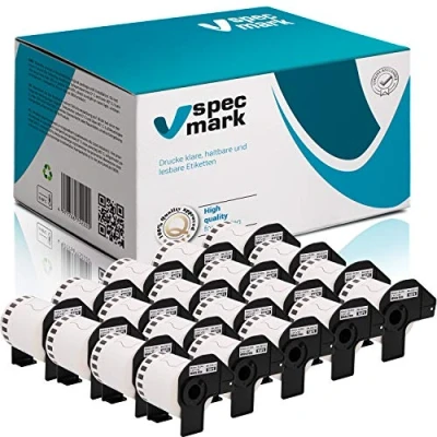 Abbildung von specmark 20 Rollen Endlosetiketten kompatibel mit Brother DK 22212 62mm x 15,24m Etiketten für allen QL Etikettendruckern 570 700 800