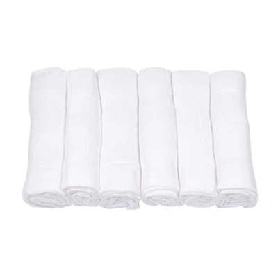 Abbildung von MuslinZ 6pk Luxus Bambus / Bio Baumwolle Musselin Quadrate Weiß