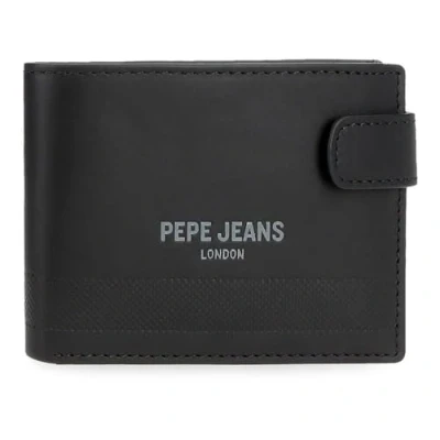 Abbildung von Pepe Jeans Deep Horizontale Geldbörse mit Klickverschluss, Schwarz, 11 x 8,5 1 cm, Leder von Joumma Bags, Talla única, Klickverschluss