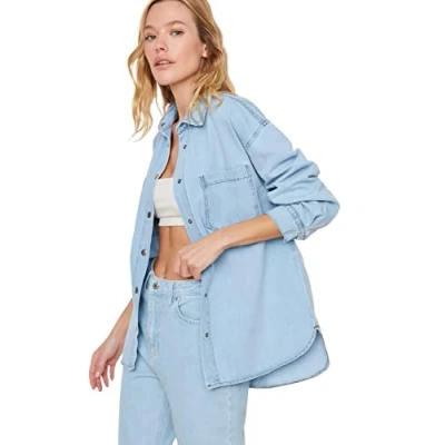 Abbildung von Trendyol Hemdbluse, Damen, Größe: 34, Blue