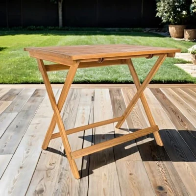 Abbildung von SAM Gartentisch Blossom, Akazienholz massiv &amp; geölt, Klapptisch 80x60 cm, Holztisch für Balkon, Terrasse, Wintergarten oder Garten, pflegeleichtes Unikat