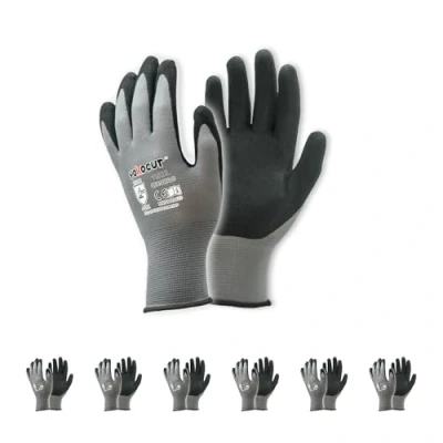 Abbildung von YOKOCUT Arbeitshandschuhe für Mechaniker, Elektriker, Montagehandschuhe, Werkstatt, gartenhandschuhe, kfz, mit Rutschfeste &amp; Touchscreen Funktion, 6 Paar Nitril Handschuhe Herren (Größe 11/XXL)