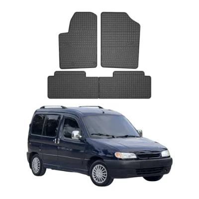Abbildung von OMAC Gummi Fußmatten kompatibel mit Citroen Berlingo 1996 2010 Automatten Schwarz 4X