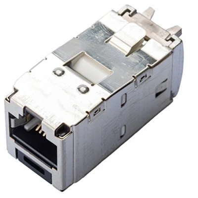 Abbildung von PANDUIT Mini Com ® TX6(TM) 10 GIG(TM) Shielded Jack Module TG Style Kabeladapter, grau, RJ 45