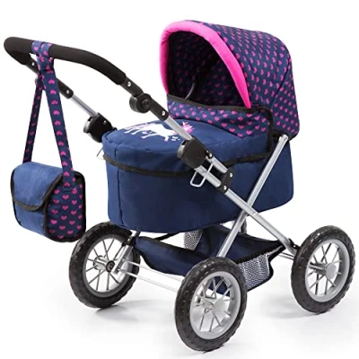 Abbildung von Bayer Puppenwagen Trendy, blau/Einhorn, mit Wickeltasche