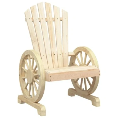 Abbildung von vidaXL Adirondack Gartenstuhl, Gartensessel mit Wagenräder Design, Stuhl für Garten Terrasse Balkon, Sessel Gartenmöbel, Landhausstil, Massivholz Tanne