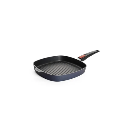 Abbildung von Woll Diamond Lite Grillpfanne, viereckig, mit Rillen Induktiv , 28x28 cm, 4 cm hoch, abnehmbarem Stiel Geeignet für alle Herdarten, Aluminiumguss, Antihaft Versiegelung, backofenfest