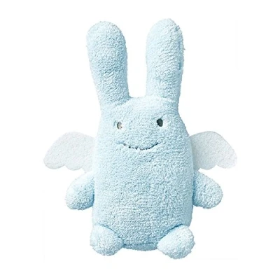 Abbildung von Trousselier Plüschtier mit Rassel Engelhase 20 cm hoch Chic Ideales Geburtsgeschenk Waschmaschinenfest Farbe Hellblau
