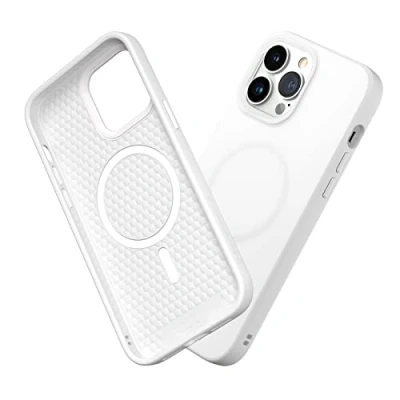 Abbildung von RhinoShield Case kompatibel mit [iPhone 13 Pro Max] SolidSuit MagSafe Stoßdämpfende &amp; schlanke Schutzhülle Premium Finish 3.5 Meter Fallschutz Klassik Weiß
