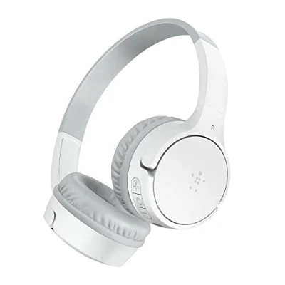 Abbildung von Belkin SoundForm Mini drahtloser Kinder On Ear Kopfhörer mit integriertem Mikrofon zum Online Lernen, für Schule und Reisen, kompatibel iPhones, iPads, Galaxy Anderen Geräten Weiß