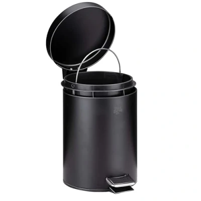 Abbildung von Dirt Devil Treteimer 3 Liter Badezimmer oder Toilette Herausnehmbares Innenfach Schwarz