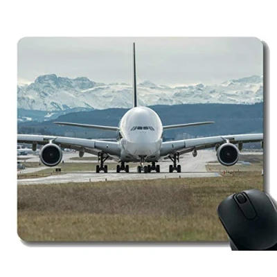 Abbildung von Office Desk Pad, Airbus A380 Flugzeuge Mauspad für Desktop oder Gaming Mouse Mat