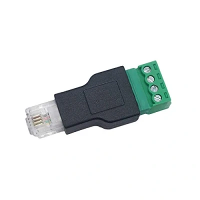 Abbildung von RJ11 zu Schrauben Adapter Stecker Auf 4 poligen Splitter Schutzstecker CCTV Zubehör