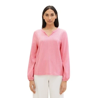 Abbildung von TOM Tailor Gestreifte Bluse, Damen, Größe: XL, Pink thin stripe