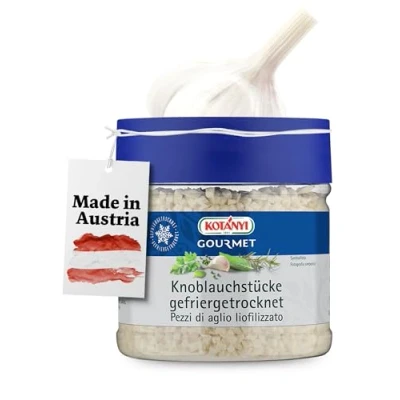 Abbildung von Kotanyi Gourmet Knoblauchstücke gefriergetrocknet wie erntefrisch, würzig intensiv, scharf, 400 ml
