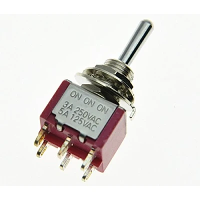 Abbildung von salecom 5 Stück DPDT 6 Pin 3 Way On/On/On Gitarre Mini Toggle Schalter Auto/Boot