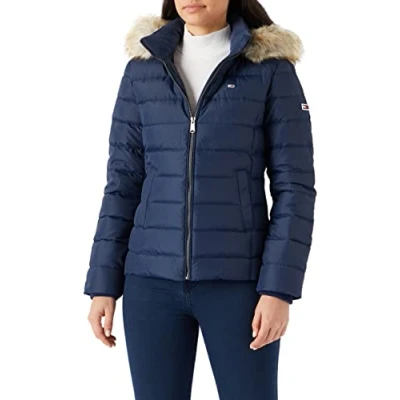 Abbildung von Tommy Jeans Basic Daunenjacke, Damen, Größe: XS, Twilight navy
