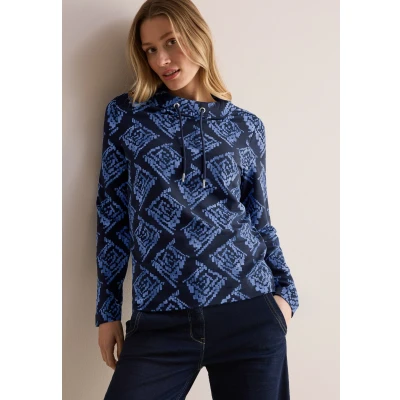 Abbildung von Cecil Bedrucktes Langarmshirt, Damen, Größe: Medium, Blau