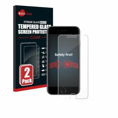 Abbildung von Savvies Panzer Schutz Glas für Apple iPhone 8 (2 Stück) 9H Hartglas, Anti Fingerprint, Displayschutz