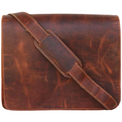 Abbildung von 13&quot; Inch Genuine Light Weight Vintage Leather Full Flap Men&#039;s Macbook Laptop ...