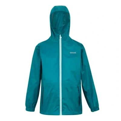 Abbildung von Kinder Wandern Jacke wasserdicht. leicht Bright Green