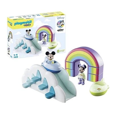Abbildung von PLAYMOBIL 1.2.3 &amp; Disney 71319 Mickys Minnies Wolkenhaus, Micky Maus, Lernspielzeug für Kleinkinder, Spielzeug Kinder ab 12 Monaten