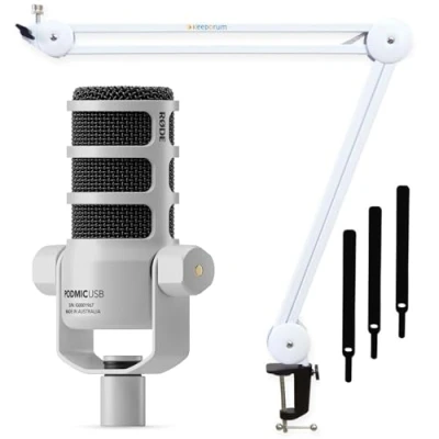Abbildung von RØDE Mikrofon Rode Podmic USB Weiss mit Gelenkarm (Set), hochwertiges
