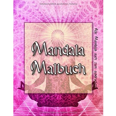 Abbildung von Mandala Malbuch: 95 Mandalas für Erwachsene auf schwarzem Hintergrund fantastische Farben kostenlose Malvorlagen als PDF zum Ausdrucken