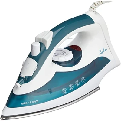 Abbildung von JATA PL120, Dampfbügeleisen, Edelstahl Bügelsohle, Blau, Weiß, 25 g/min, Eingebaut, 2200 W