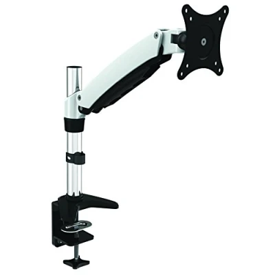 Abbildung von HFTEK Monitor TV Halter Mounts Tischhalterung für Bildschirme von 15 bis 27 Zoll VESA 75/100 DS111D (weiß)
