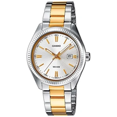 Abbildung von Casio Damen Analog Quarz mit Edelstahl Armbanduhr LTP 1302PSG 7A